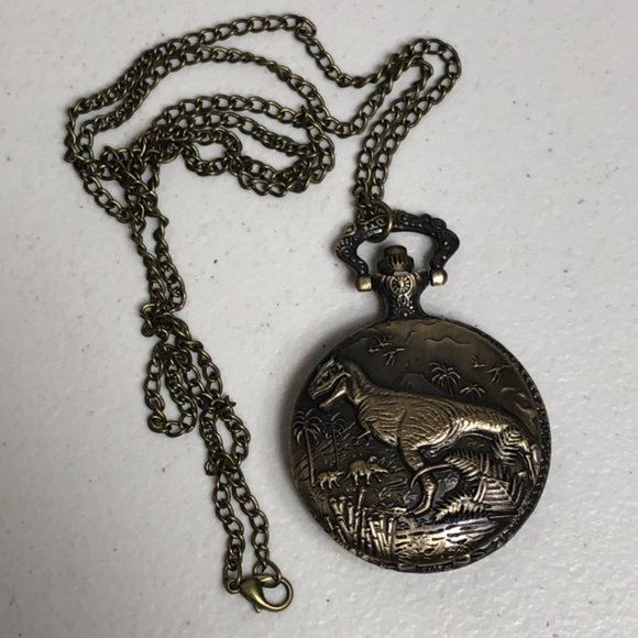 Jurassic Park T Rex Pocket Watch Movie 90s World Jeff Goldblum Laura Dern - Picture 1 of 4